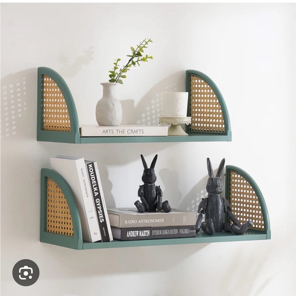 PJ Collection Floating Rattan Shelves - Picture 2 of 10